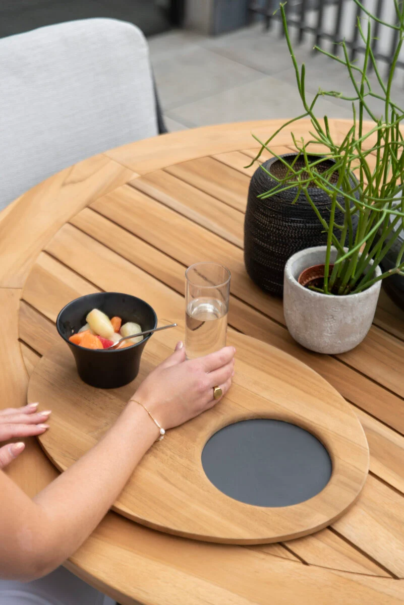 RUBENS Поднос Teak/Alu Anthracite Oval