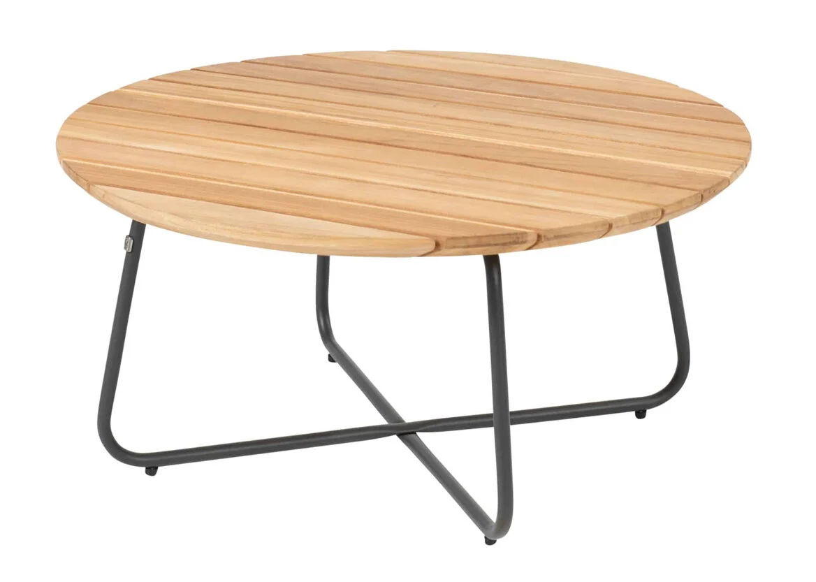 VERDI Стол кофейный dia 73 × 35 см Teak/Alu