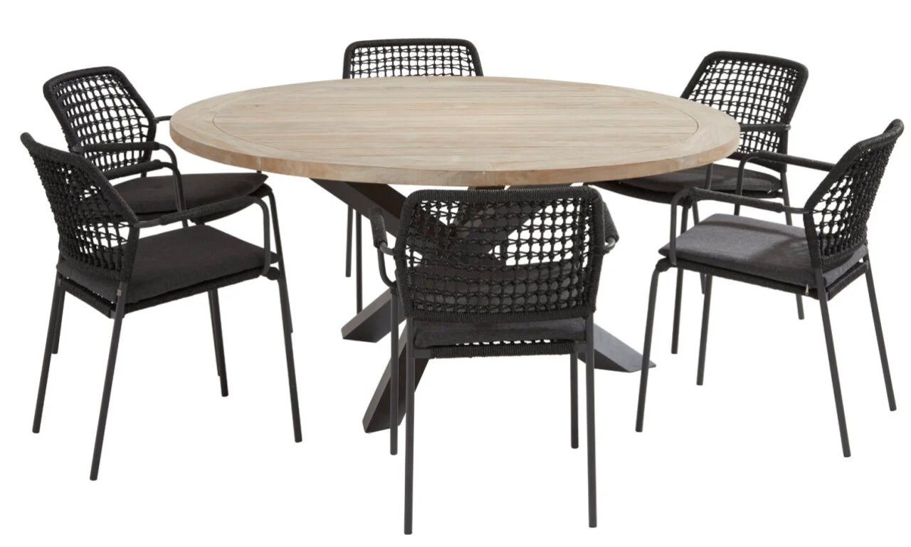 Обеденный комплект LOUVRE & BARISTA антрацит