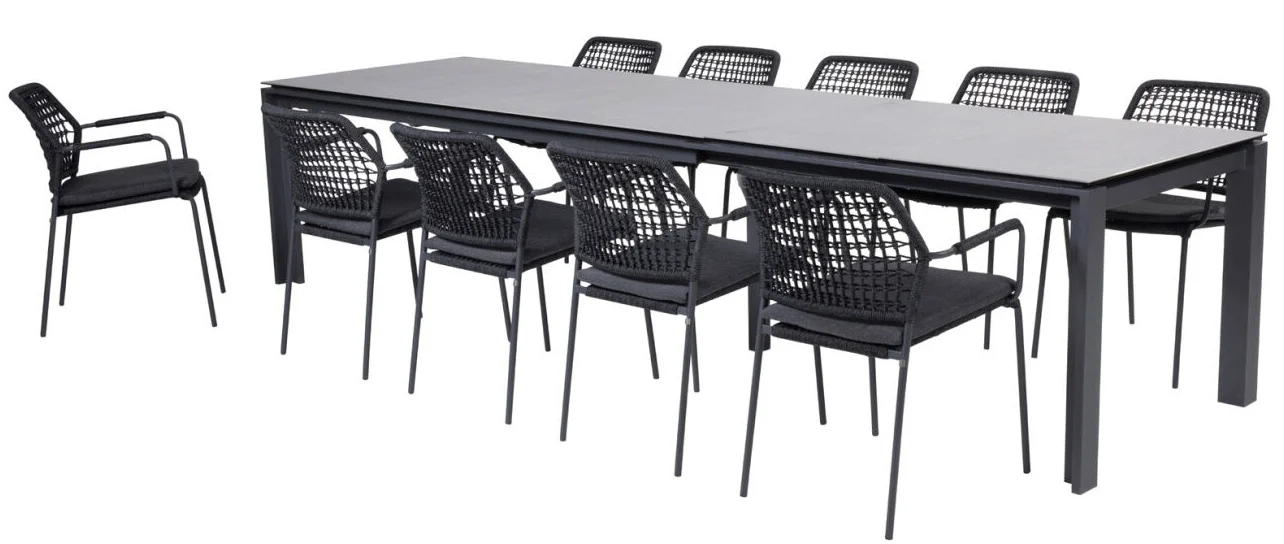 Обеденный комплект GOA 180-280 см раздвижной & BARISTA Anthracite