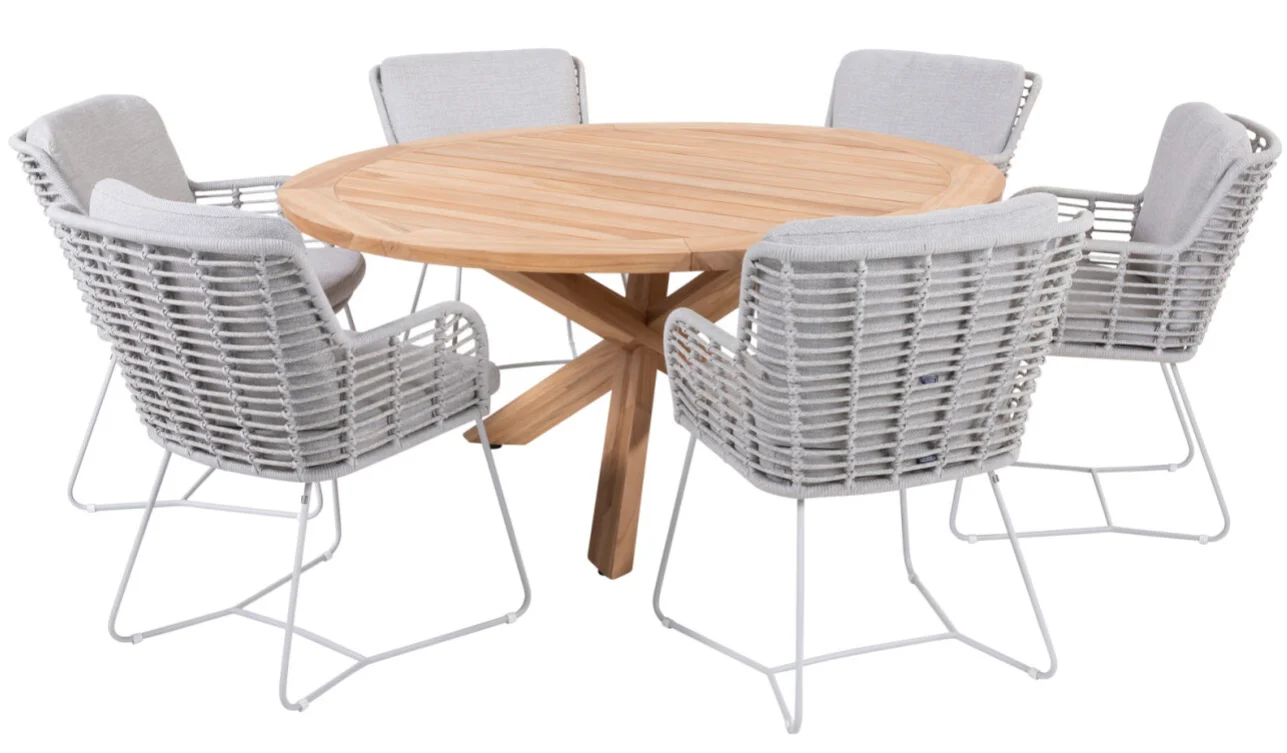 Обеденный комплект PRADO Teak & FABRICE Frozen