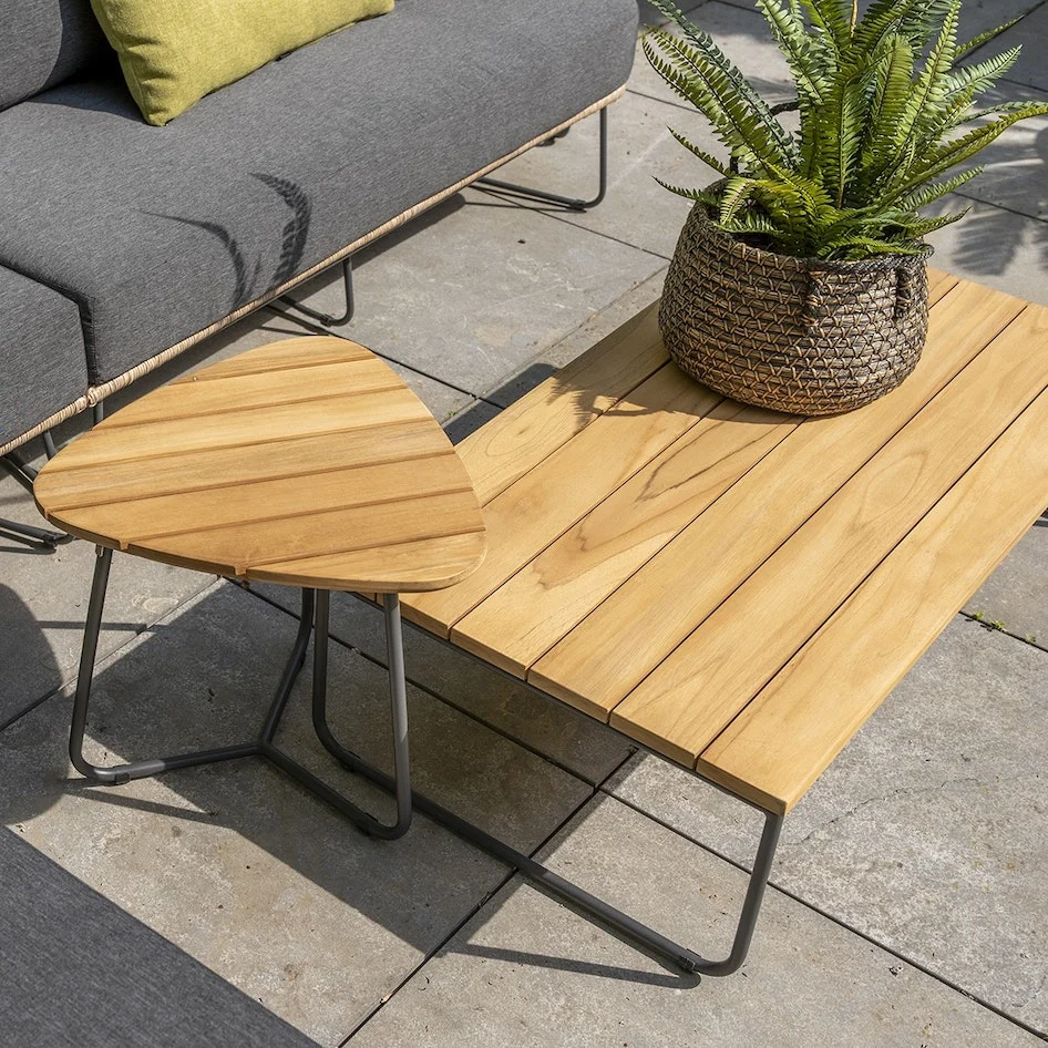 VERDI 110 см Teak/Anthracite демалыс аймағына арналған үстел
