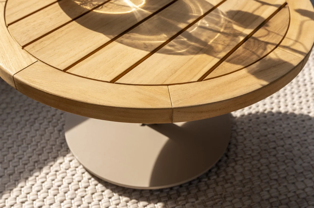 VOLTA үстел демалыс аймағына арналған Ø 80 × 30 см, teak / latte